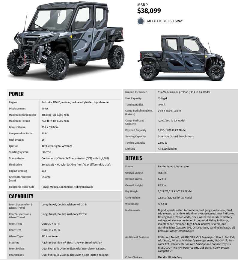 2025 Kawasaki Ridge XR Crew Limited