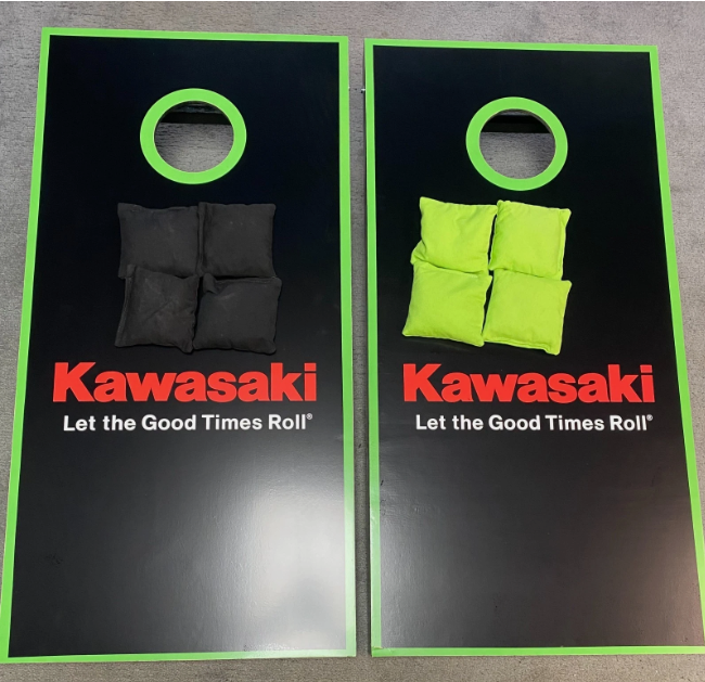 KAWASAKI OEM CORNHOLE BOARD WITH BAGS YARD GAME