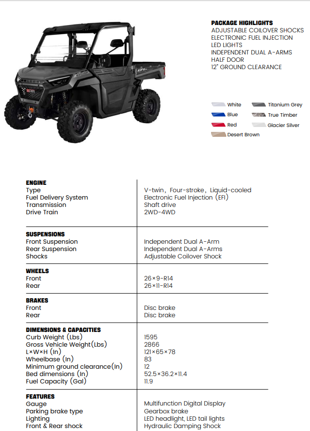 2024 Odes Workcross 650 - 3 seat NON HVAC