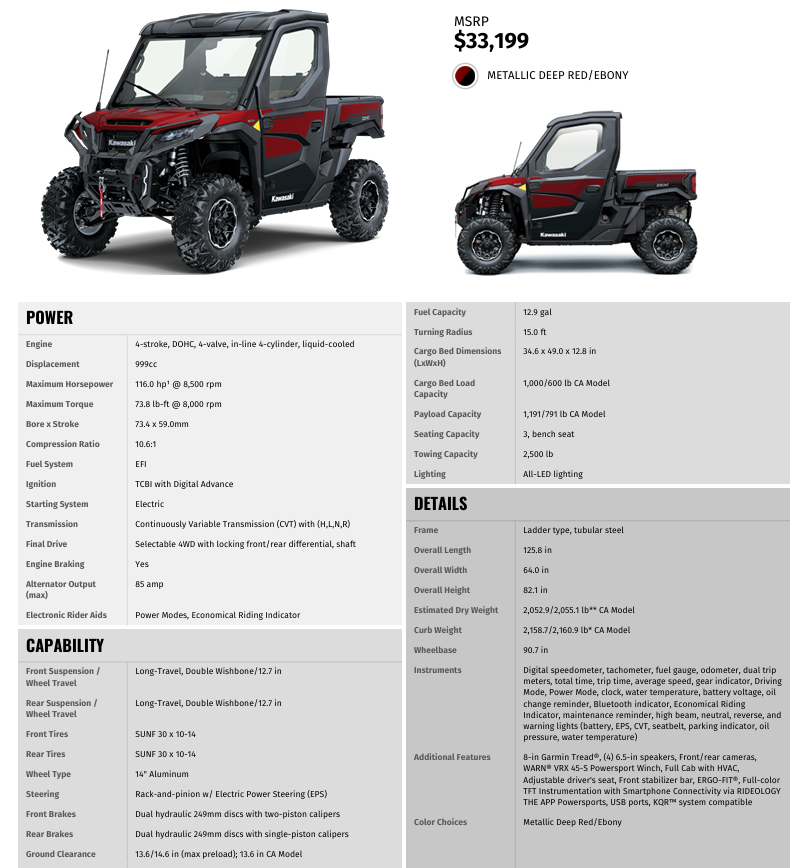2026 Kawasaki RIDGE® PLATINUM RANCH EDITION HVAC