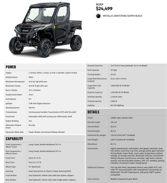 2026 Kawasaki RIDGE® ST HVAC