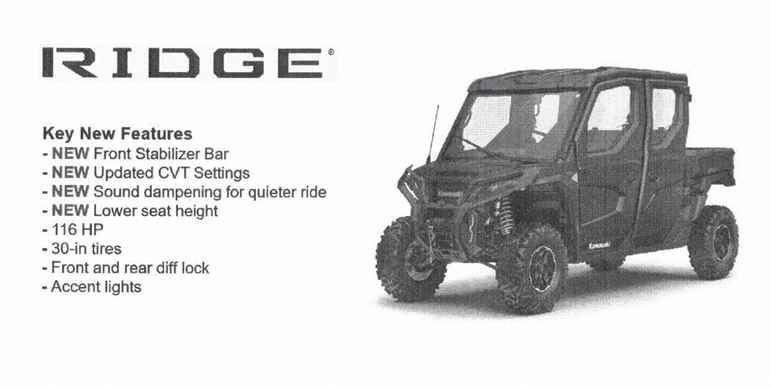 2026 Kawasaki Ridge HVAC